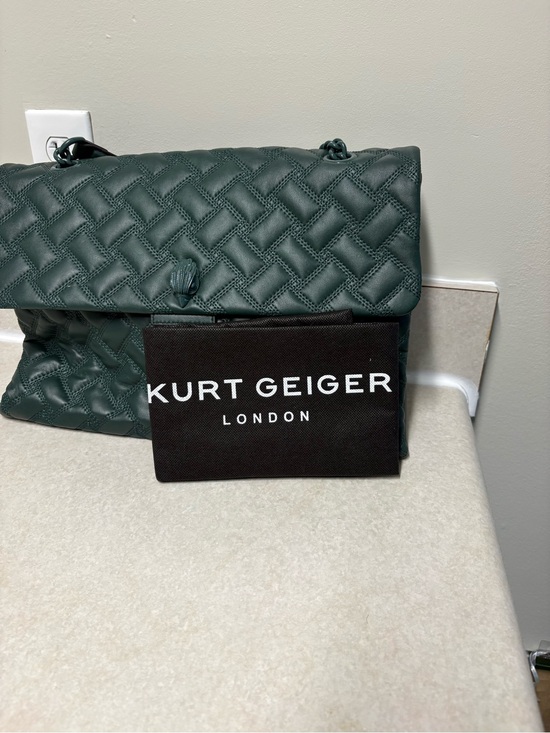 Kurt Geiger Handbags - Kurt Geiger Quilted Leather Shoulder Bag - Dark Green